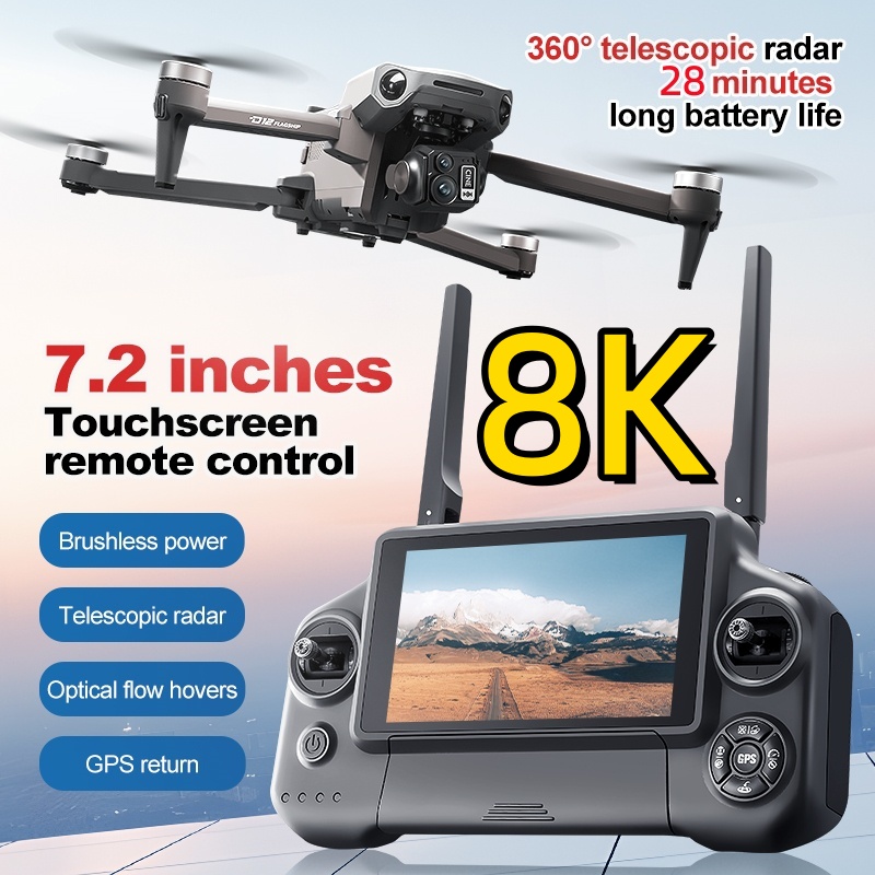 Drone Rc Folding - Квадрокоптер 8K с 3-осевым подвесом, бесщеточным