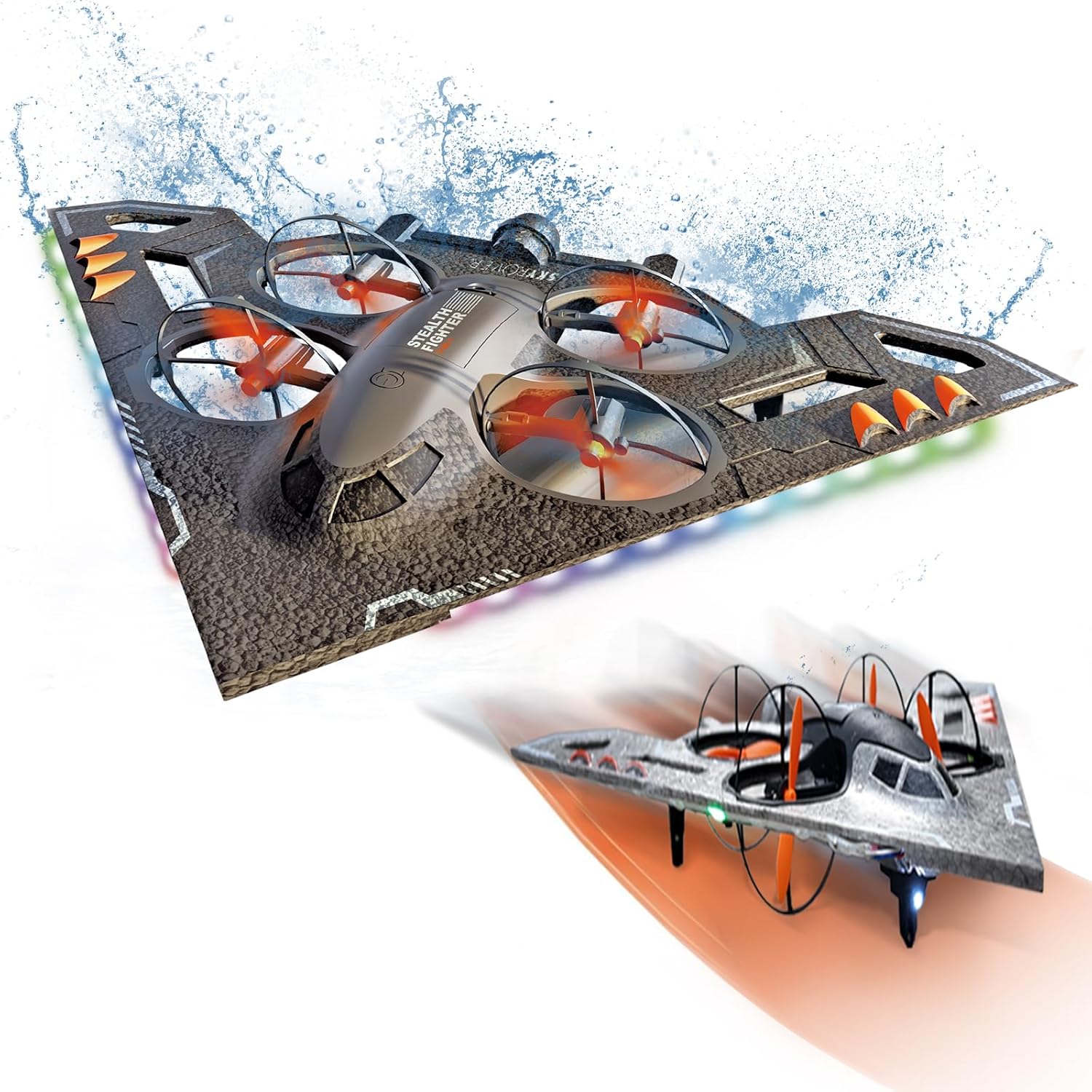 Drone Rc Fighter Jet - Радиоуправляемый самолет 3-в-1: для воздуха, суши
