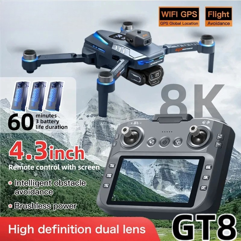 Drone Rc Folding - Оригинальный дрон GT8 8K с профессиональной