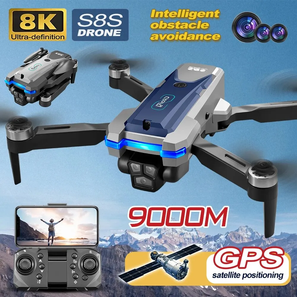Nano Quad Fpv - Складной Квадрокоптер S8S, GPS, Wi-Fi, 8K