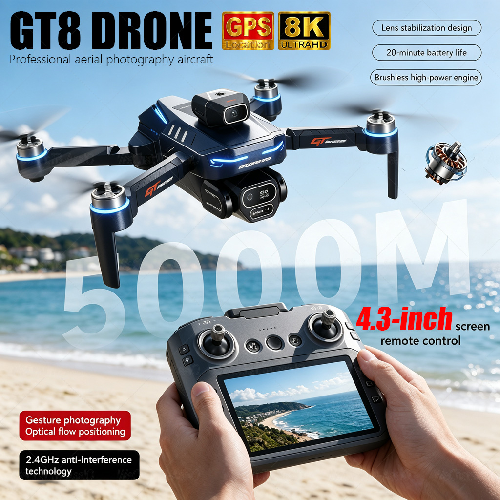 НОВЫЙ Дрон GT8 HD RC с двумя п – обзор и цена Drone Rc Ufo