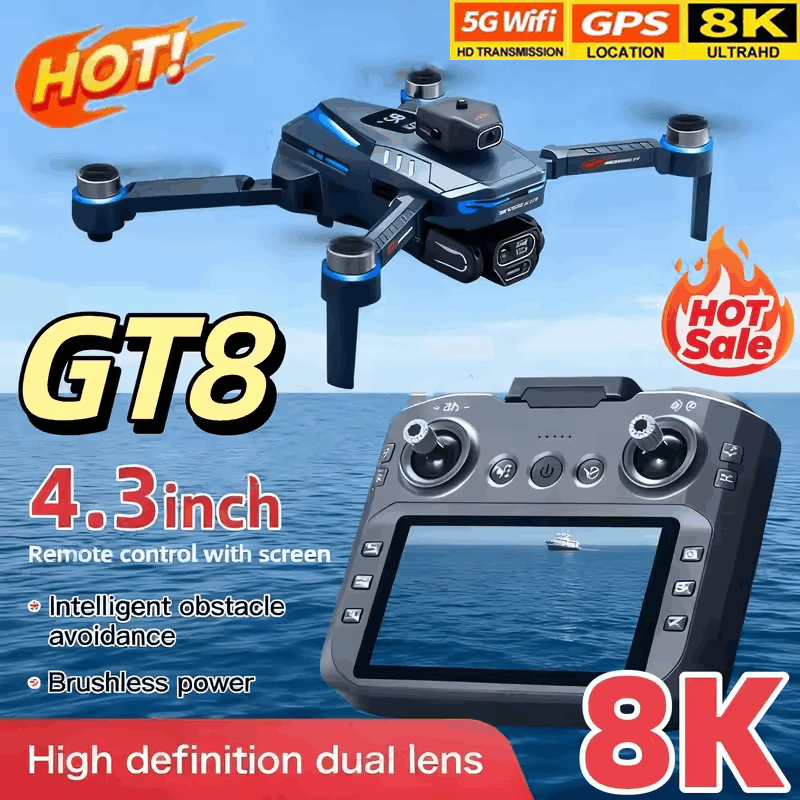 Дрон GT8 с 8K HD камерой, 5G W – обзор и цена Drone Rc Controller Price